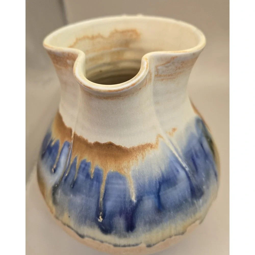 Pottery Pitcher Ice Guard. Hand‎ Thrown. Possibly Italian, Signed